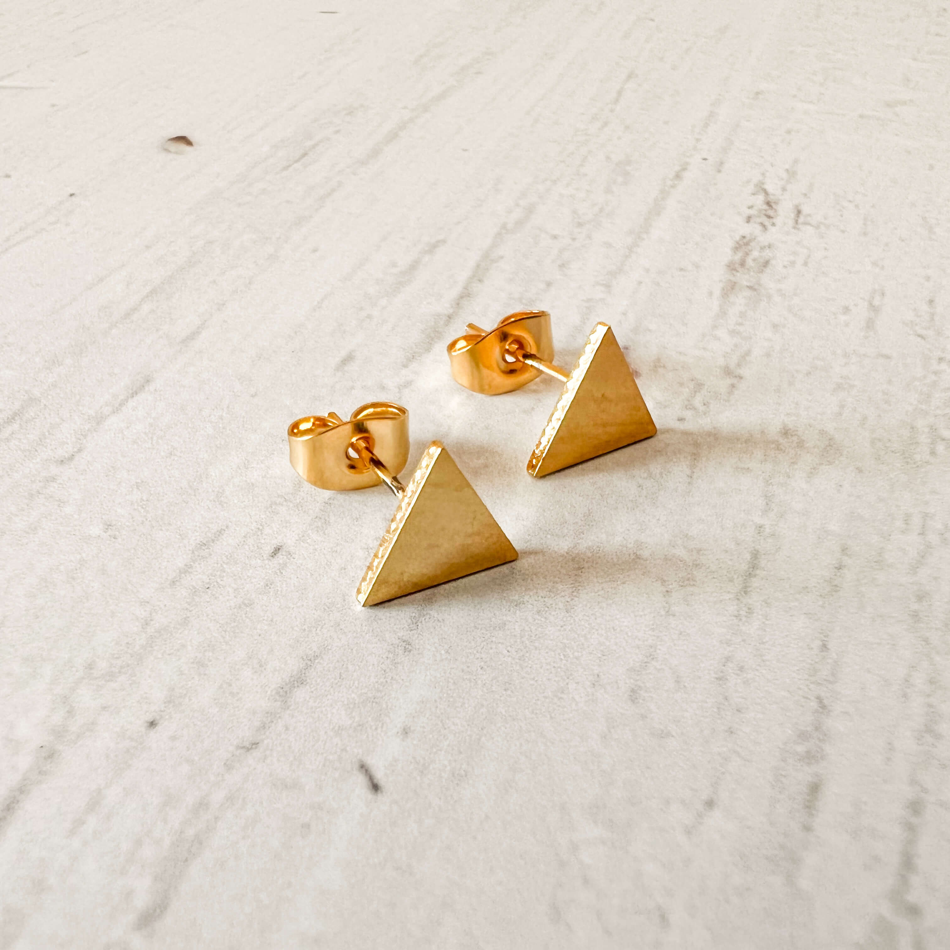 Small Gold-Plated Triangle Studs
