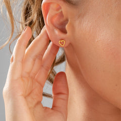 Small Gold-Plated Heart Studs