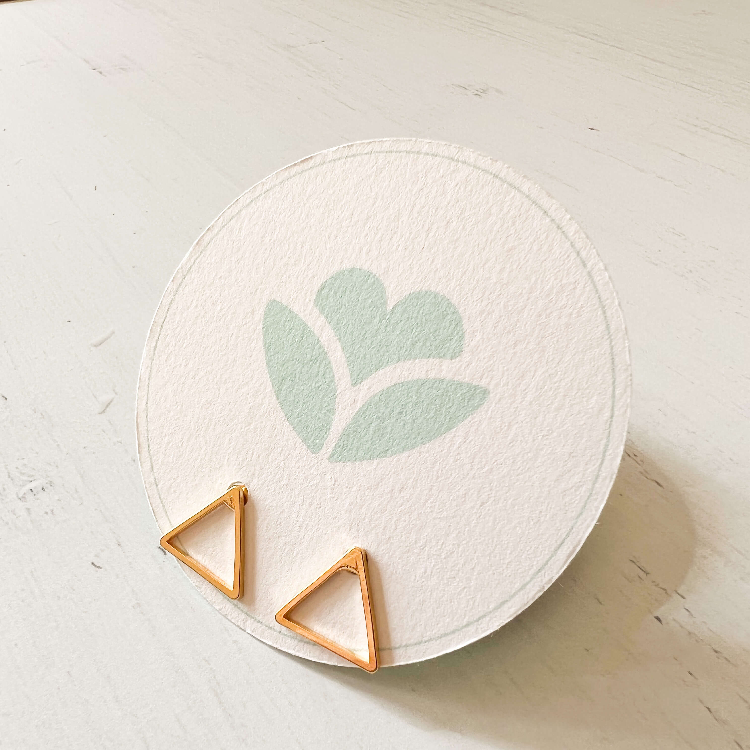 Large Gold-Plated Triangle Silhouette Studs