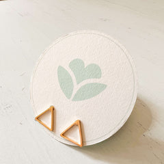 Large Gold-Plated Triangle Silhouette Studs