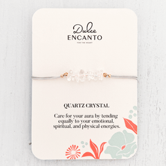 Quartz Crystal Natural Stone Bracelet with Gray Yarn