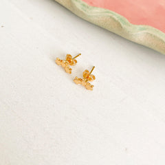 Small Gold-Plated Three Stars Studs
