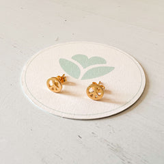 Gold-Plated Peace Symbol Studs