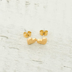 Small Gold-Plated Heart Studs