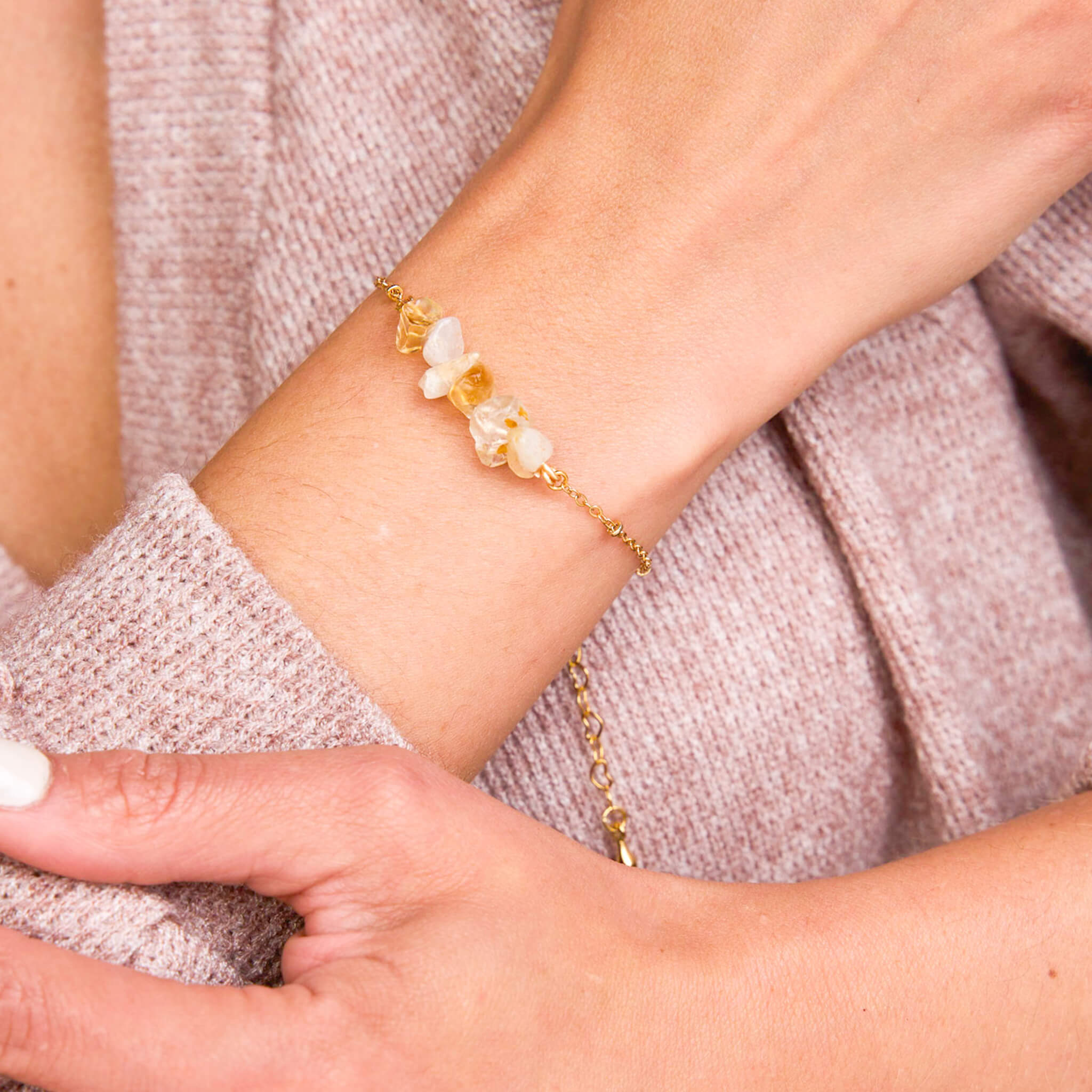 Citrine Natural Stone Bracelet with Clasp