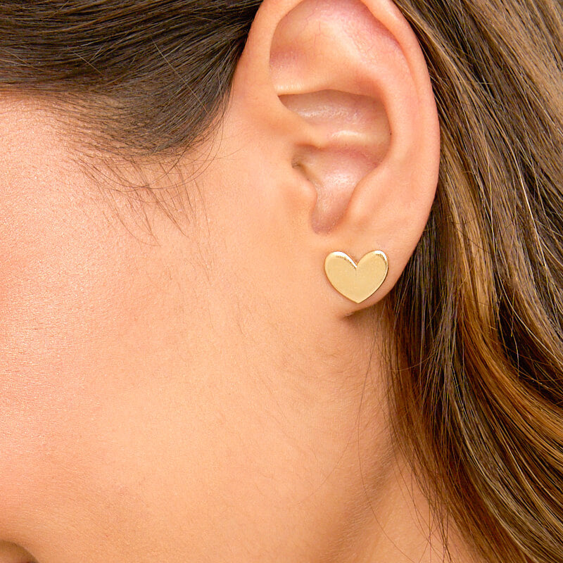 Gold-Plated Heart Studs