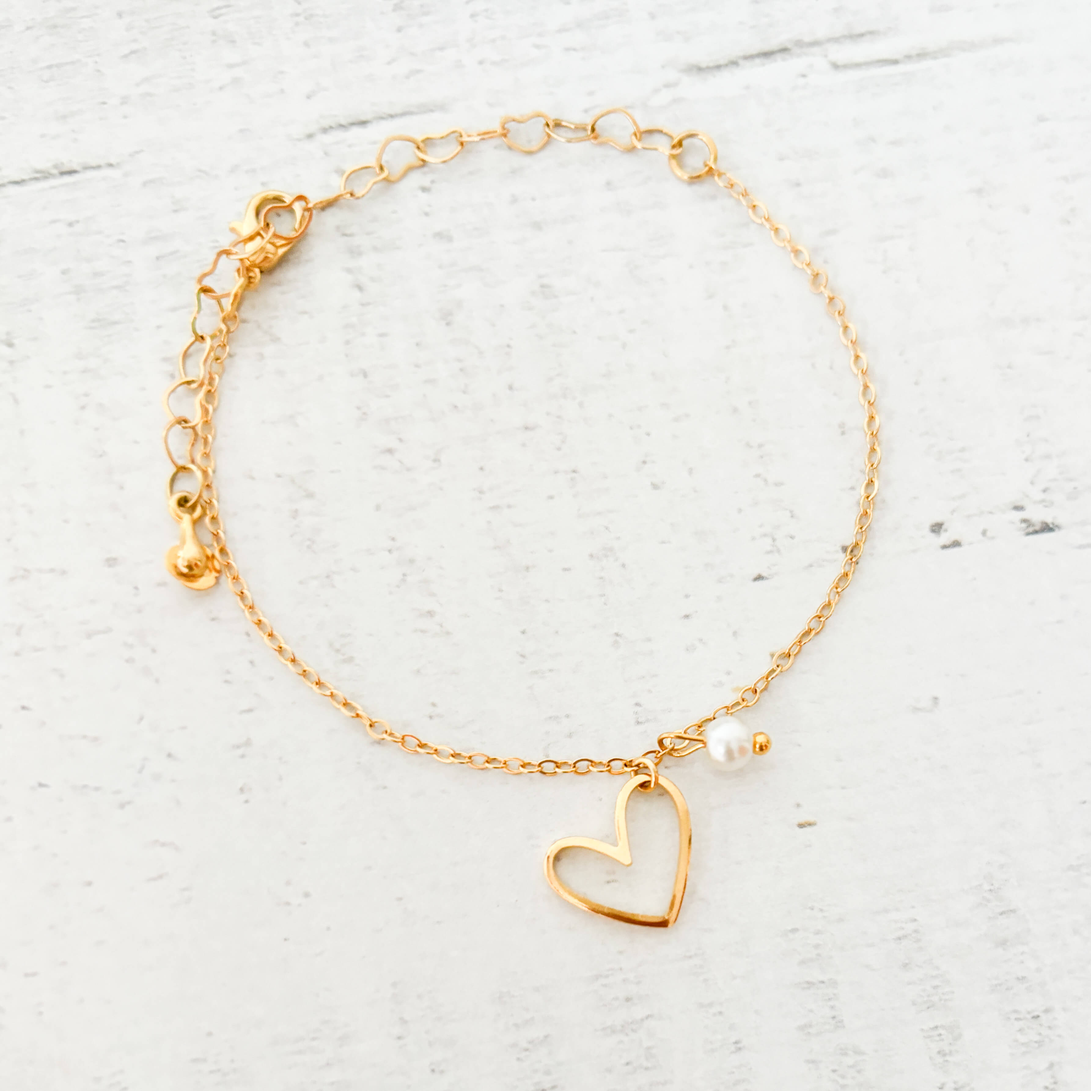 Heart Silhouette Hand Chain with Clasp