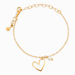 Heart Silhouette Hand Chain with Clasp