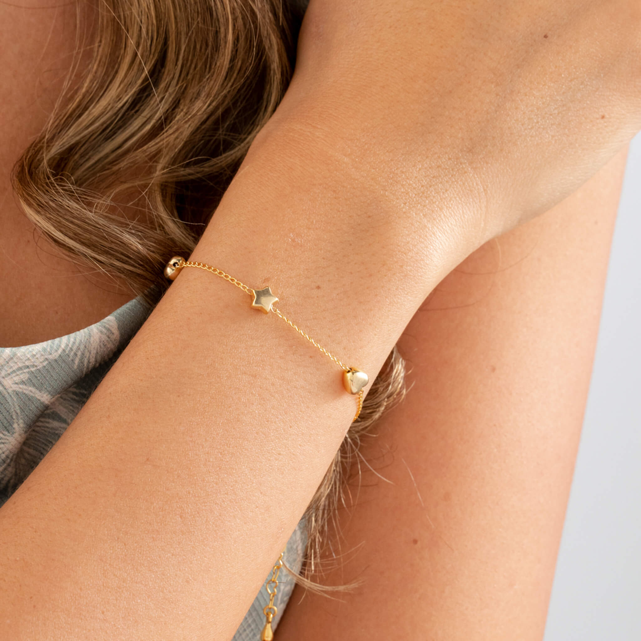 Hearts and Stars Golden Bracelet