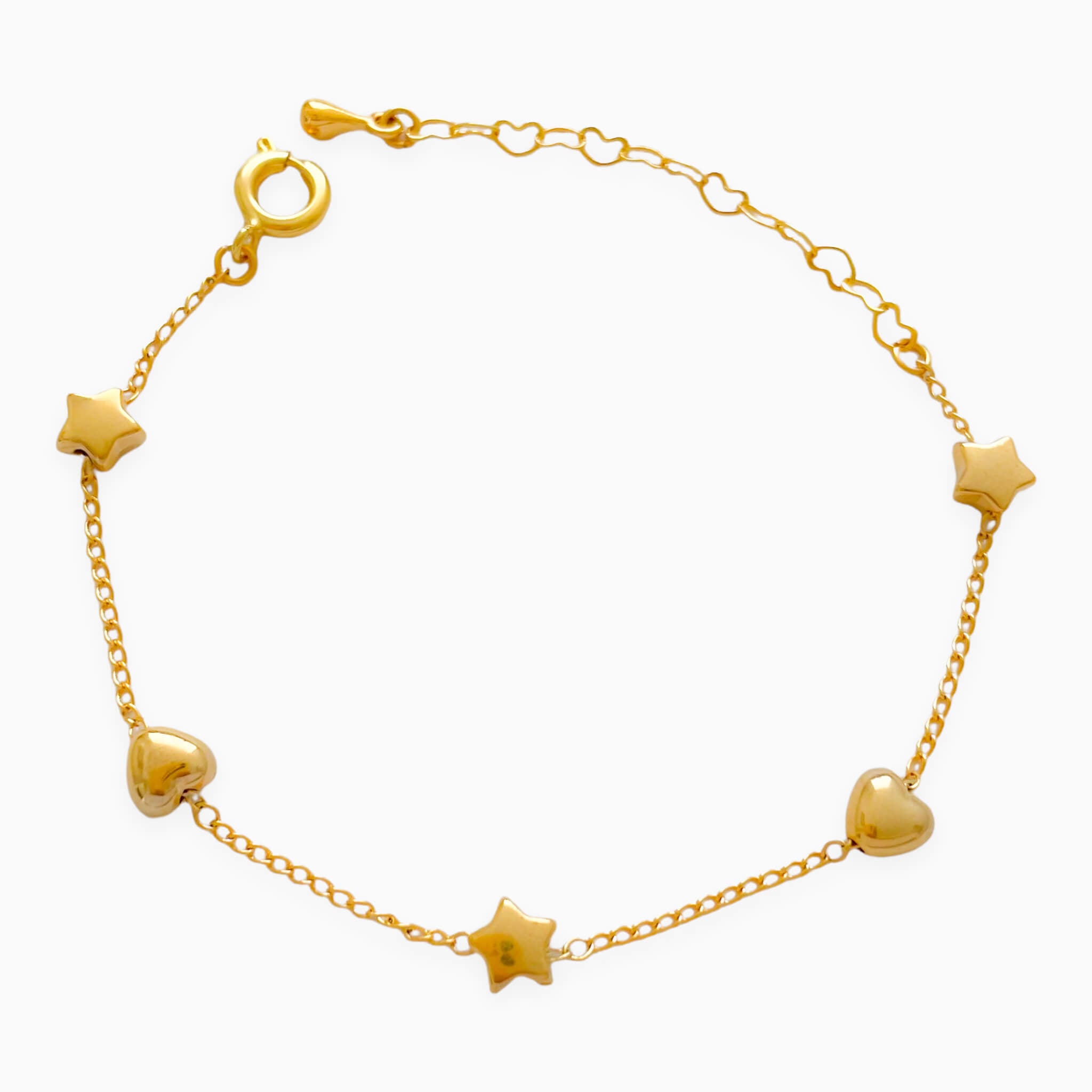 Hearts and Stars Golden Bracelet