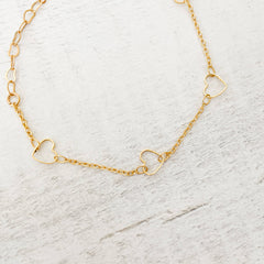 Hollow Hearts Golden Bracelet