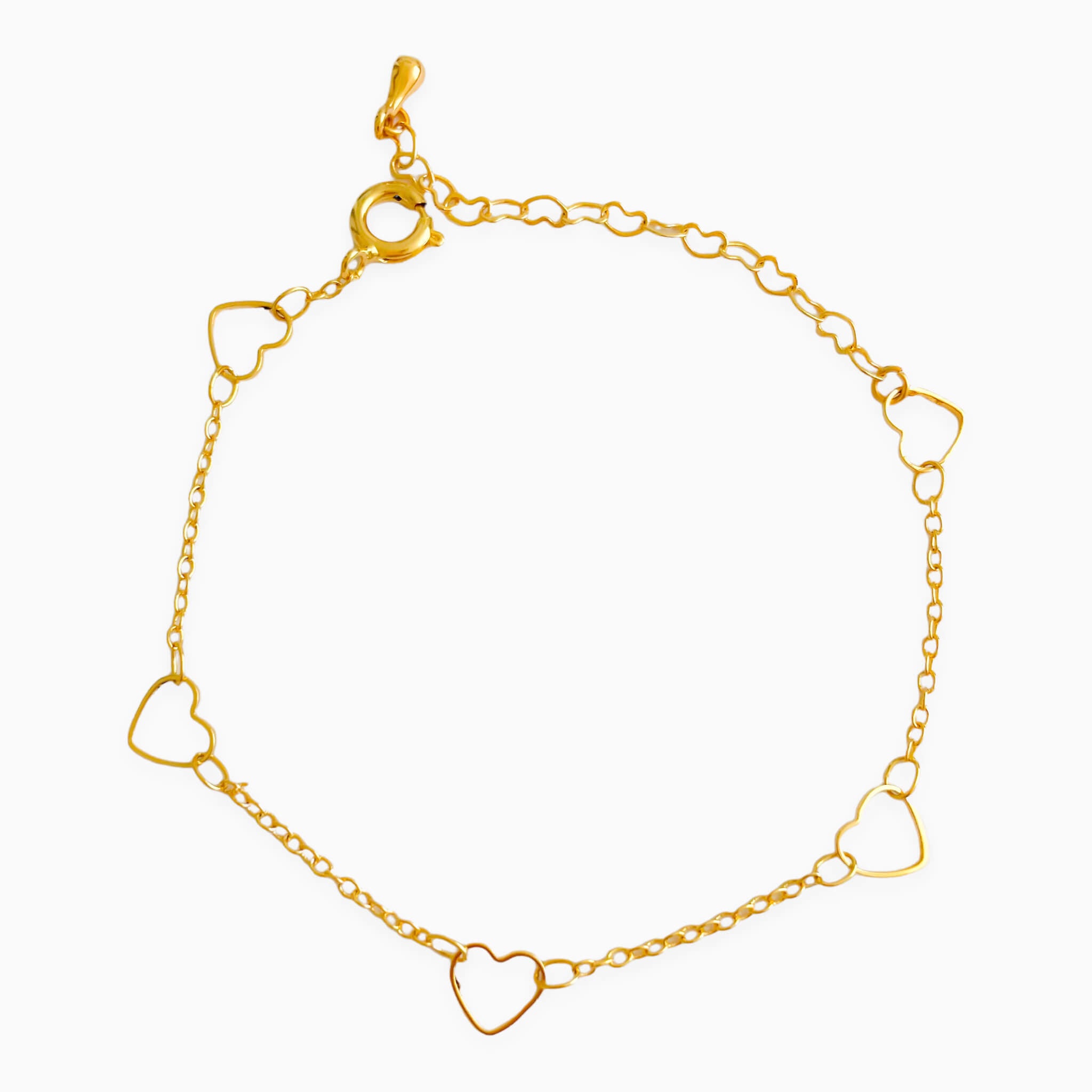 Hollow Hearts Golden Bracelet