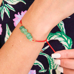 Jade Natural Stone Bracelet with Red Yarn