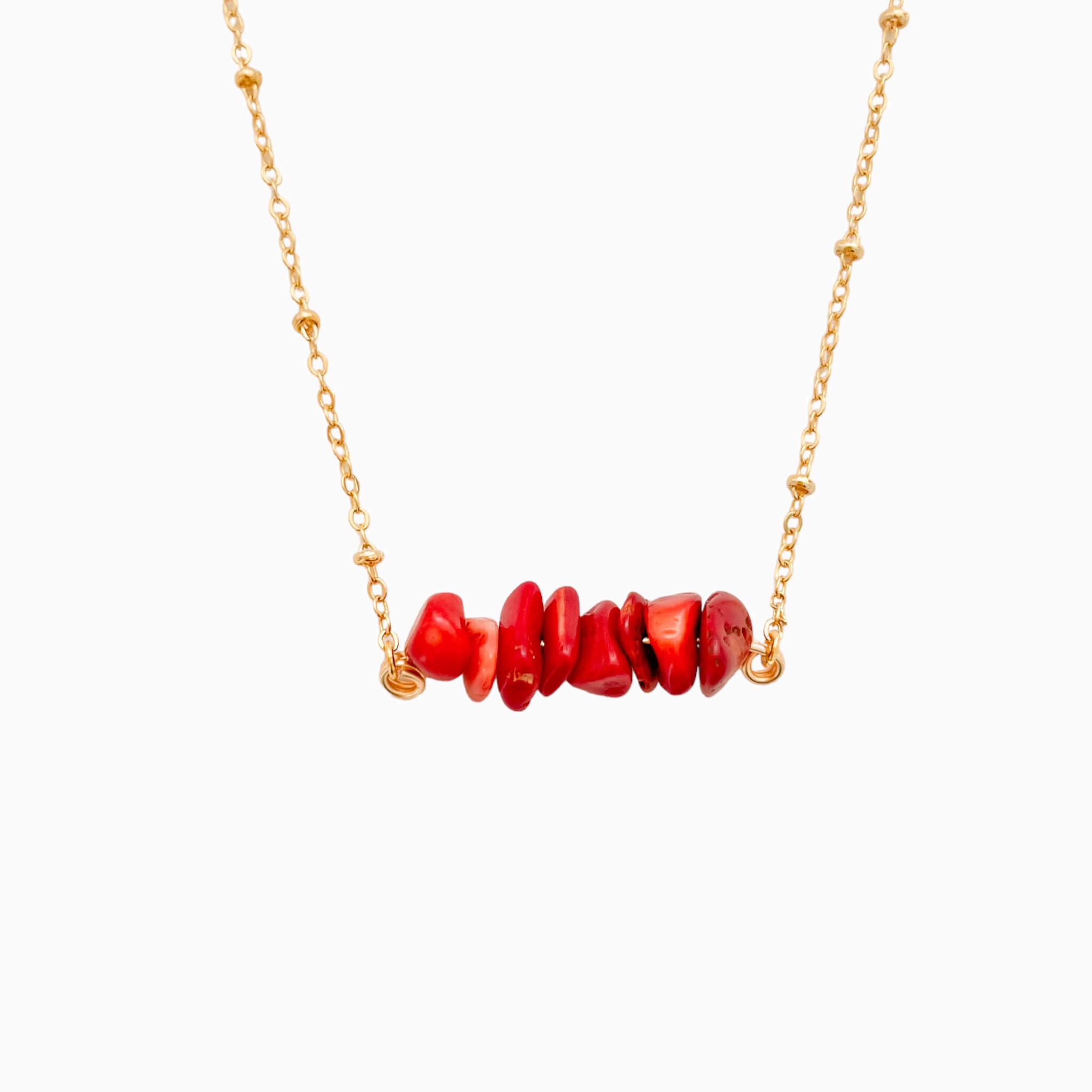 Red Coral Natural Stone Necklace