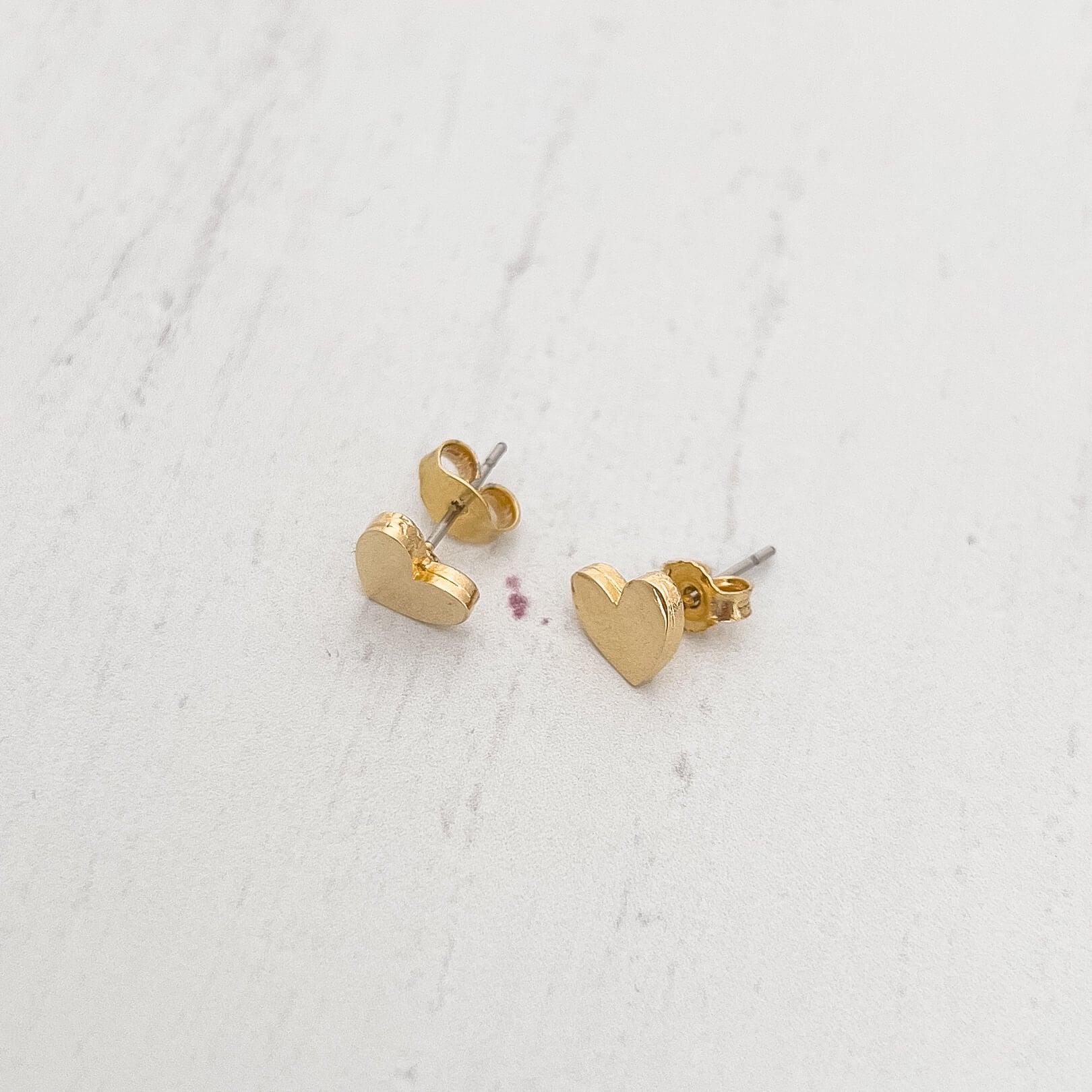 Small Gold-Plated Heart Studs