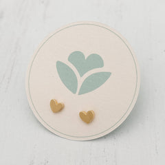 Small Gold-Plated Heart Studs