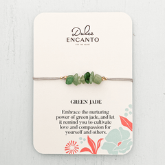 Jade Natural Stone Bracelet with Gray Yarn