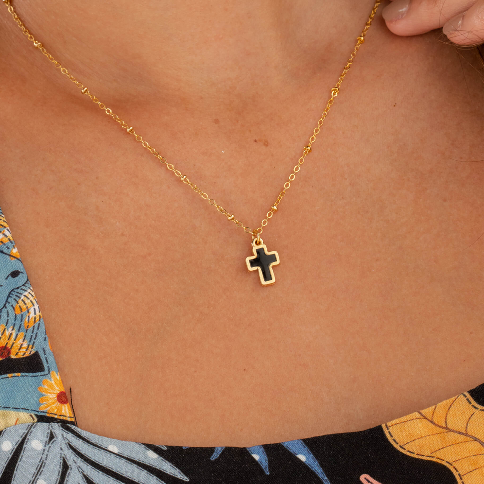 Black Cross Necklace