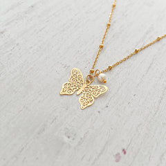 Filigree Butterfly Necklace