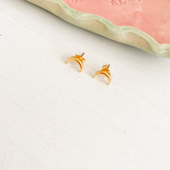 Gold-Plated Moon Studs