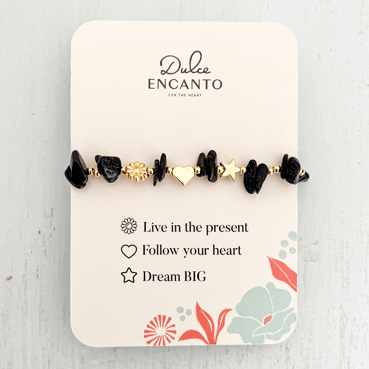 Silver Rain Natural Stone Bracelet with Three intentions