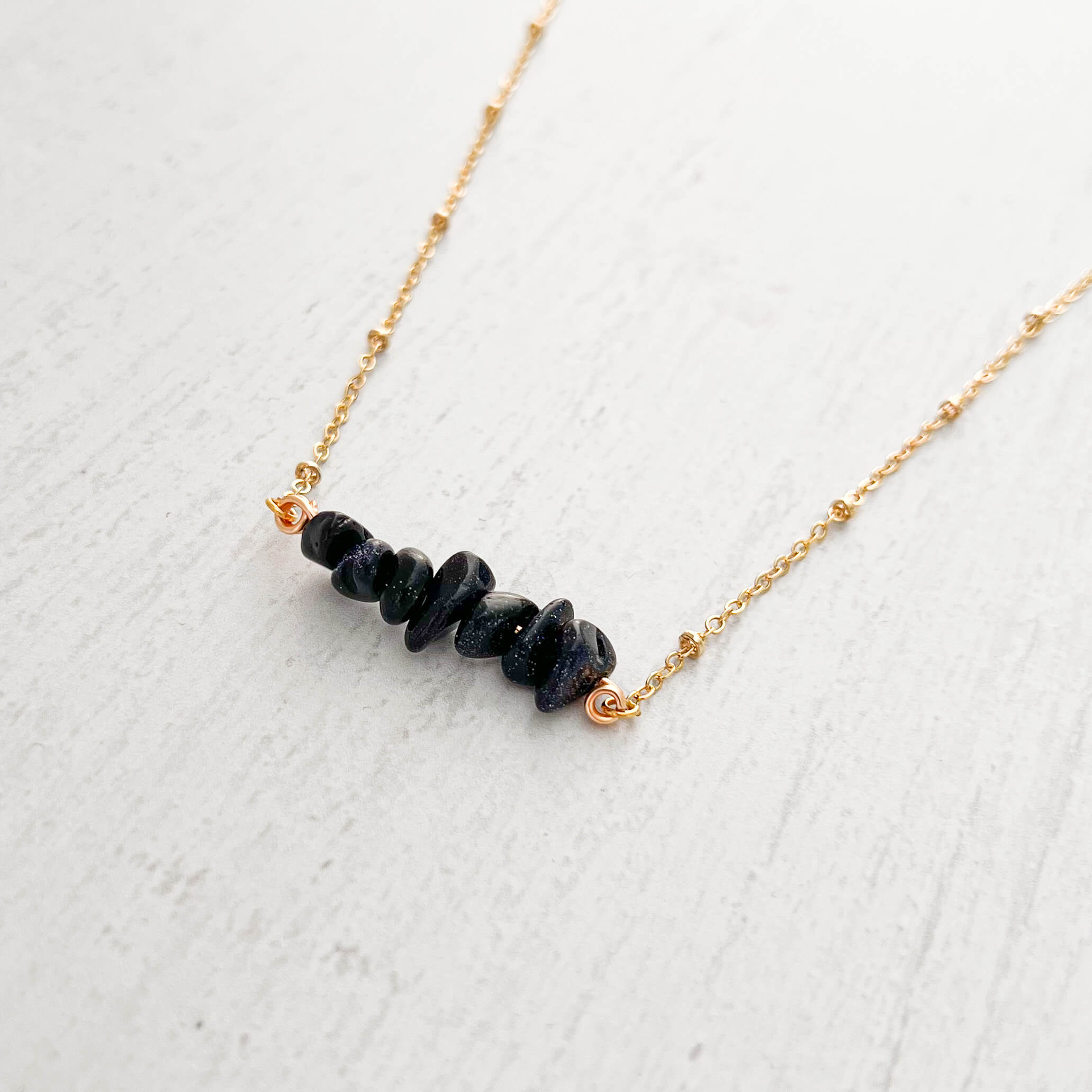 Silver Rain Natural Stone Necklace