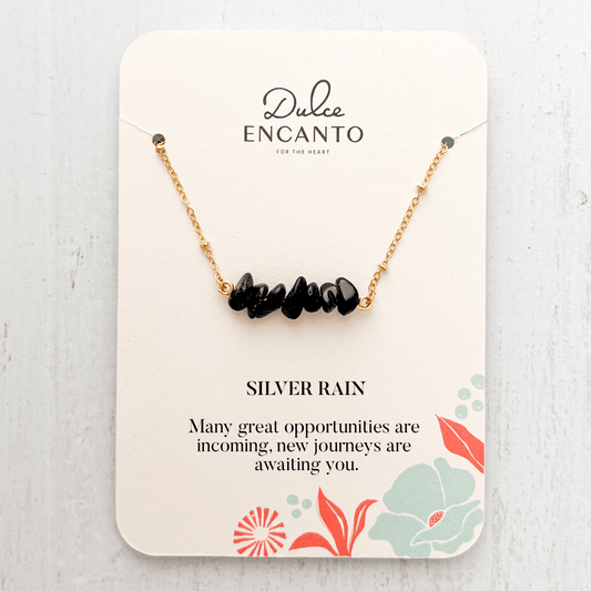 Silver Rain Natural Stone Necklace
