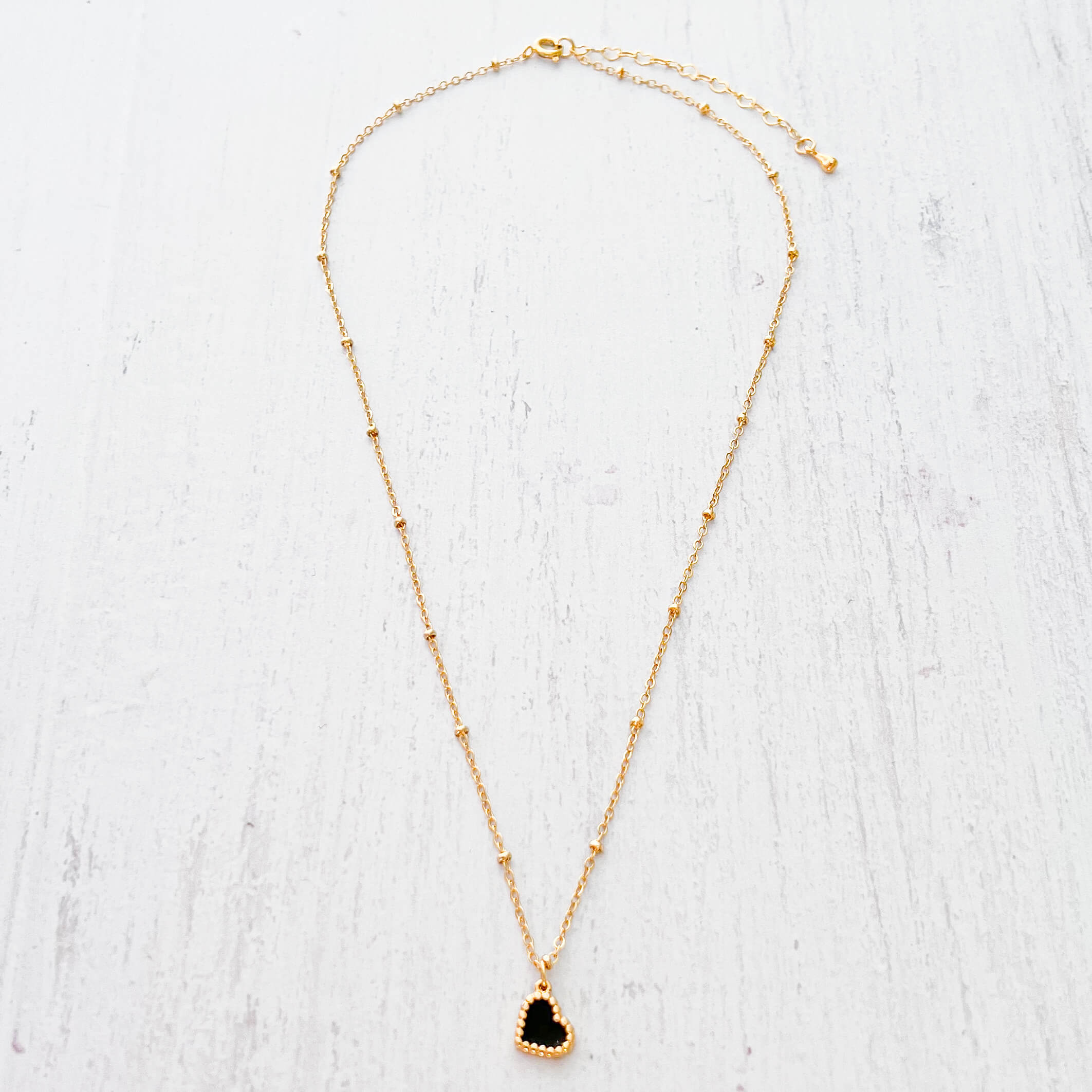 Small Black Heart Necklace