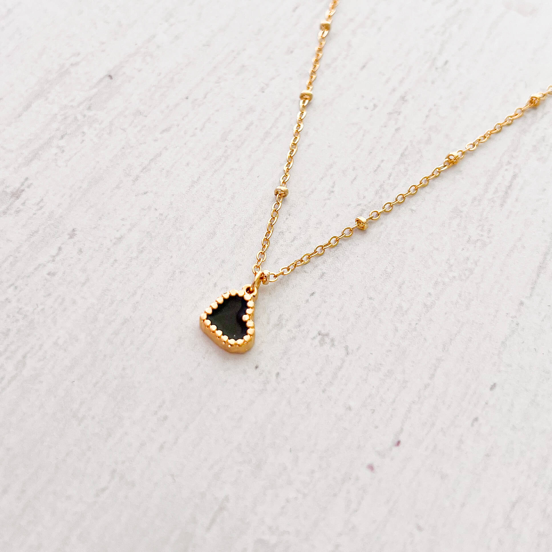 Small Black Heart Necklace