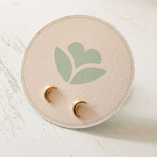 Gold-Plated Moon Studs