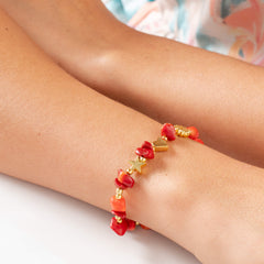 Red Coral Natural Stone Bracelet with Three intentions