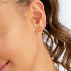 Large Gold-Plated Star Silhouette Studs