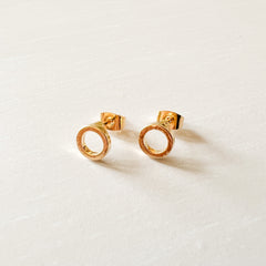 Gold-Plated Circle Silhouette Studs