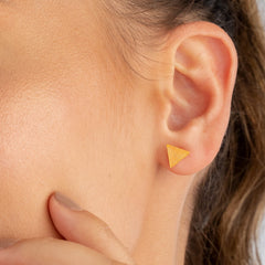 Small Gold-Plated Triangle Studs