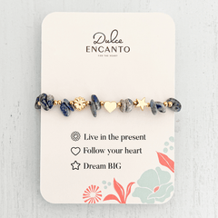 Lapis Lazuli Natural Stone Bracelet with Three Intentions