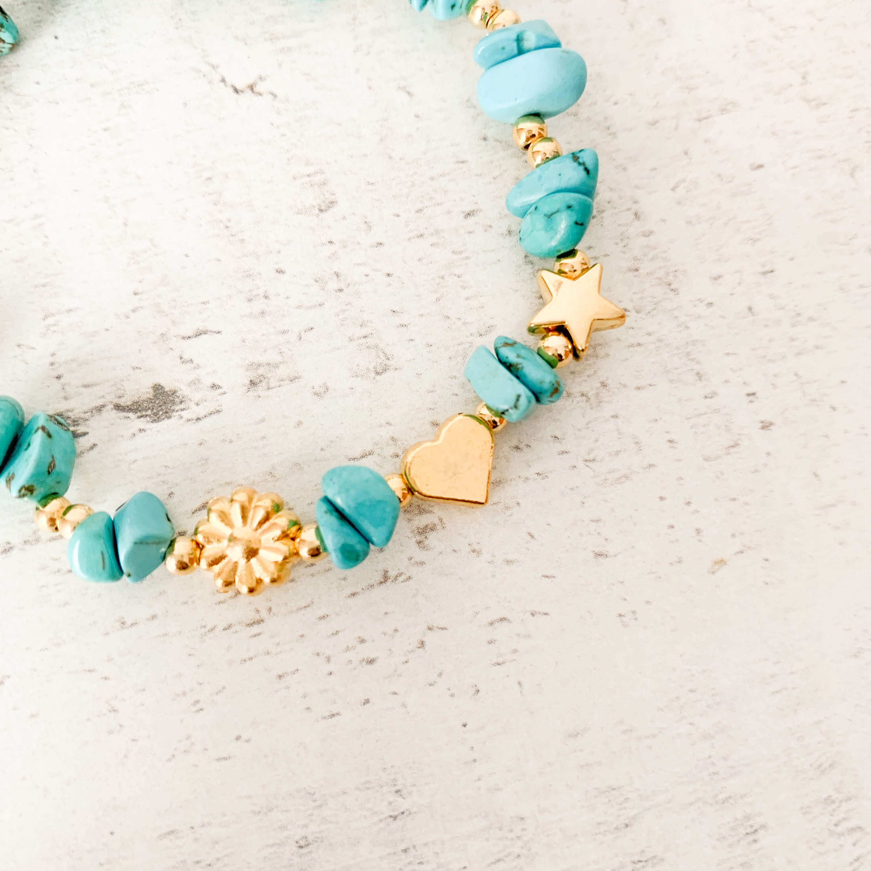 Turquoise Stone Bracelet with Three Intentions
