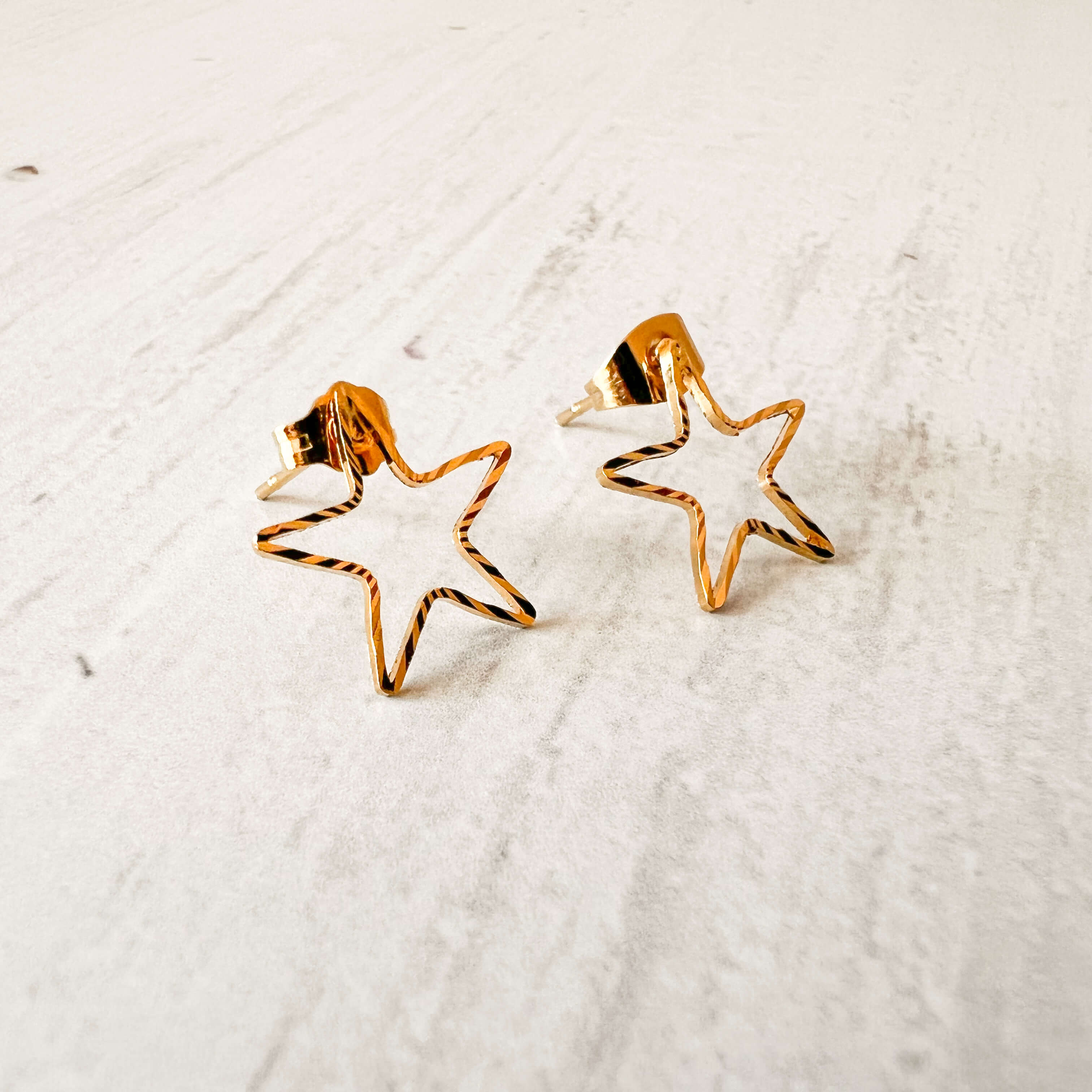 Large Gold-Plated Star Silhouette Studs