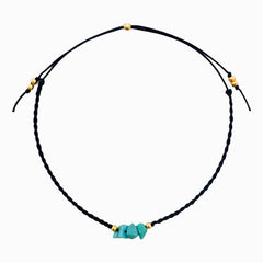 Turquoise Anklet with Black Yarn