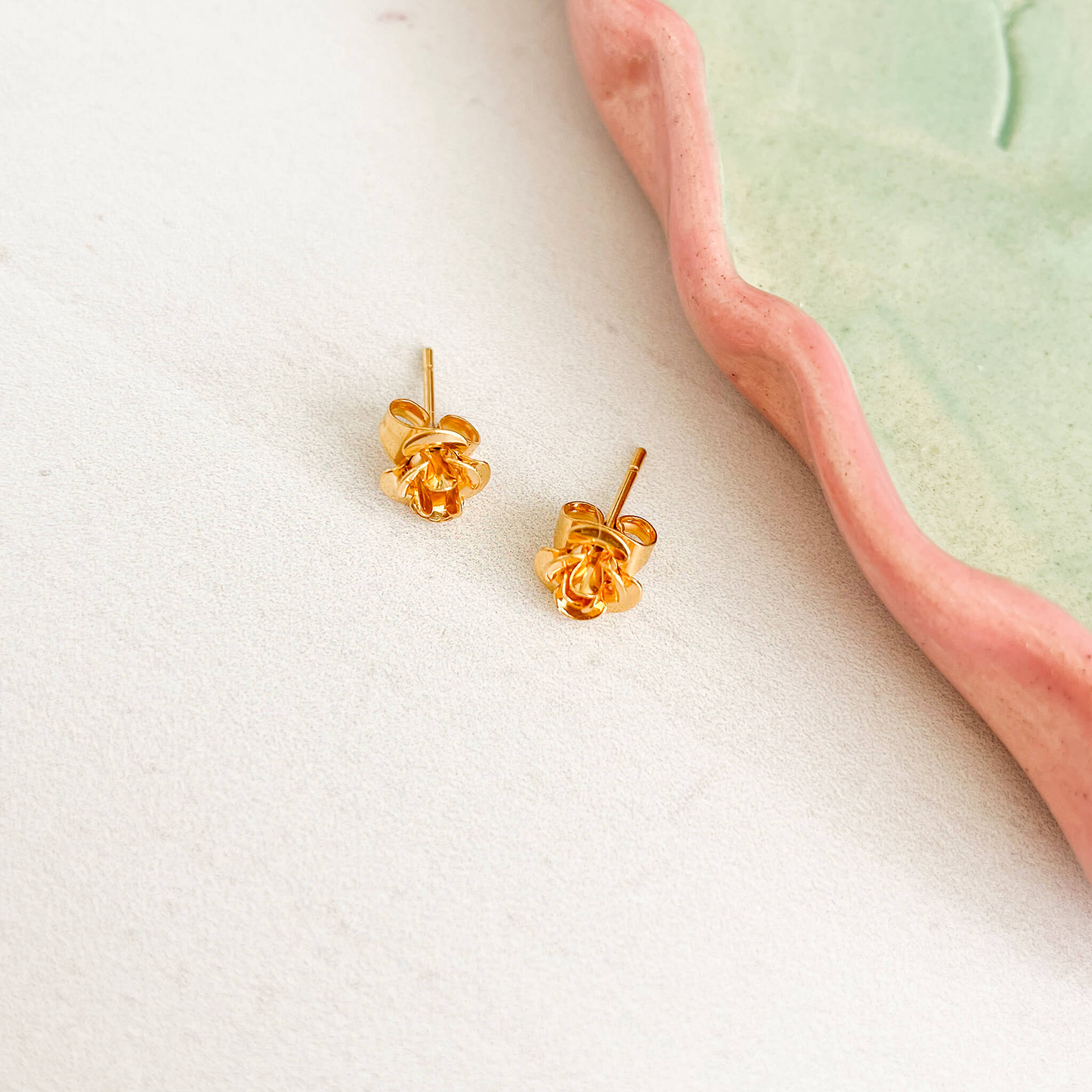 Gold-Plated Rose Studs