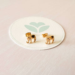 Gold-Plated Elephant Studs